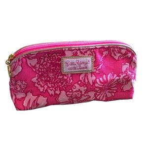 Lilly Pulitzer for Estee Lauder PINK FLORAL Cosmetic MakeUp Bag New